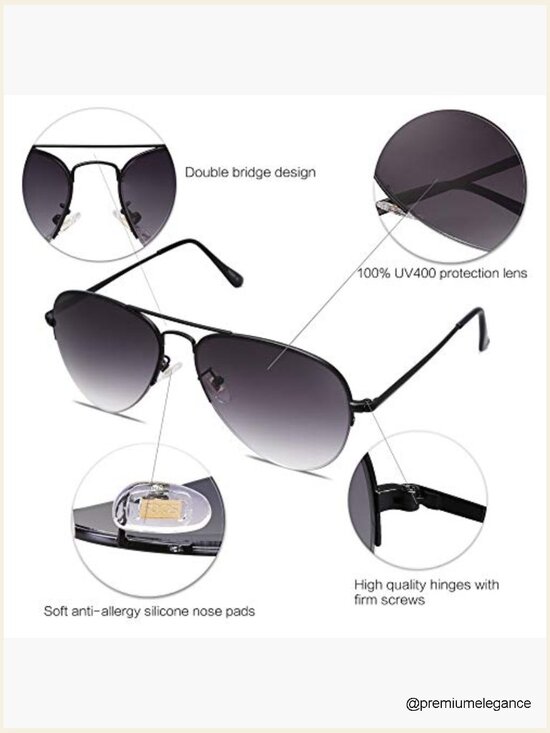 Classic Aviator Sunglasses with UV400 Protection, Unisex
